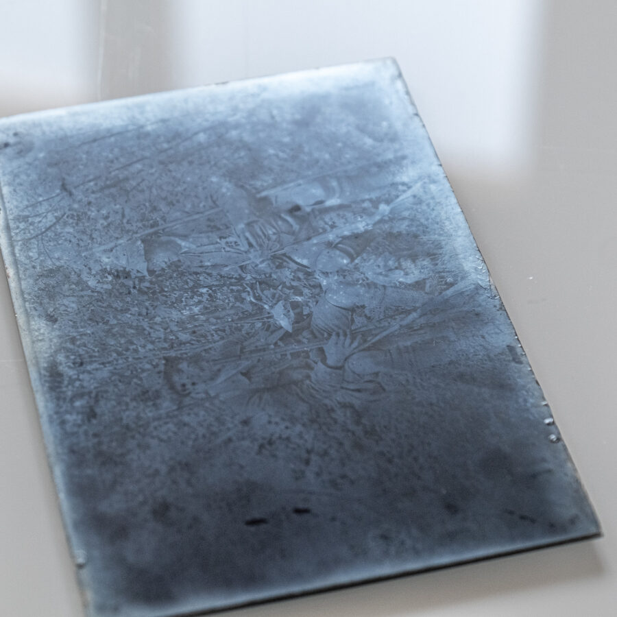 Fotoplatte: Schichtseite.